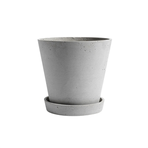 HAY Flowerpot Krukke Med Underkop XL Grå