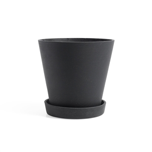 HAY Flowerpot Krukke Med Underkop XL Sort