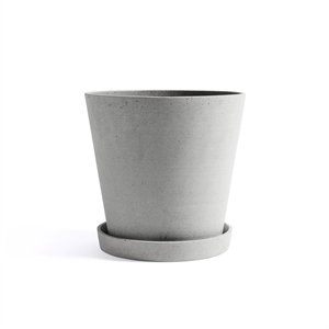 HAY Flowerpot Krukke Med Underkop XXL Grå