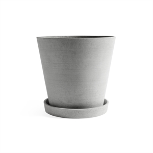HAY Flowerpot Krukke Med Underkop XXXL Grå