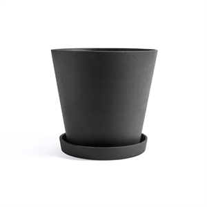 HAY Flowerpot Krukke Med Underkop XXXL Sort
