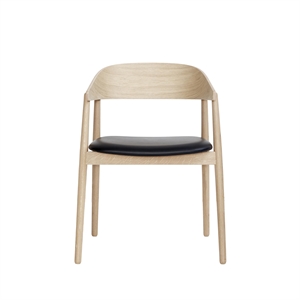 Andersen Furniture AC2 Spisebordsstol m. Armlænl Egetræ/Sort Læder