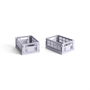 HAY Colour Crate Opbevaringskasse Mini Sæt af 2 Lavender