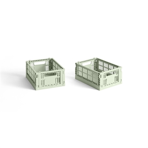 HAY Colour Crate Opbevaringskasse Mini Sæt af 2 Mint
