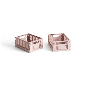 HAY Colour Crate Opbevaringskasse Mini Sæt af 2 Blush