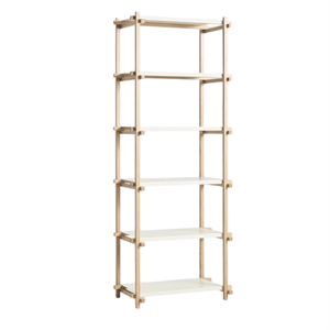 HAY Woody Shelving 2.0 Reol Høj Almond White/Stål