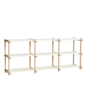 HAY Woody Shelving 2.0 Reol Lav Almond White/Stål