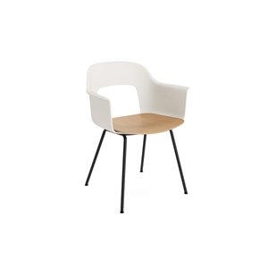 HAY Layout 212 Spisebordsstol Med Armlæn Creme Hvid/Sort/Eg