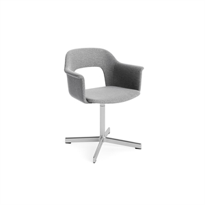 HAY Layout 234 Spisebordsstol Med Armlæn & Swivel Hallingdal 130/Aluminium