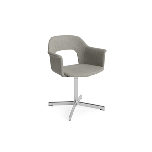 HAY Layout 234 Spisebordsstol Med Armlæn & Swivel Turf Light Grey/Aluminium