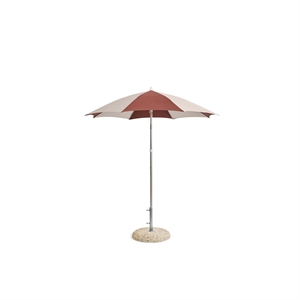HAY Terrazza Octagon Parasol Off-White/Burgundy