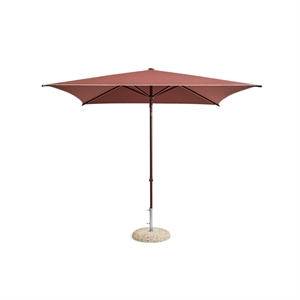 HAY Terrazza Square Parasol Off-White/Burgundy