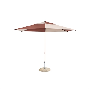 HAY Terrazza Hexagon Parasol Off-White/Burgundy