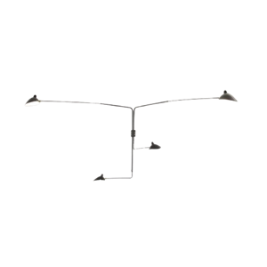 Serge Mouille 4 Rotating Straight Arms Væglampe Sort