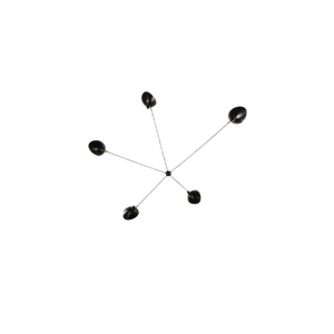 Serge Mouille Spider 5 Fixed Arms Væglampe Sort