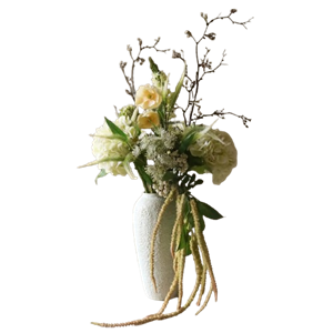 Botané Ivory Cascade Buket Hvid
