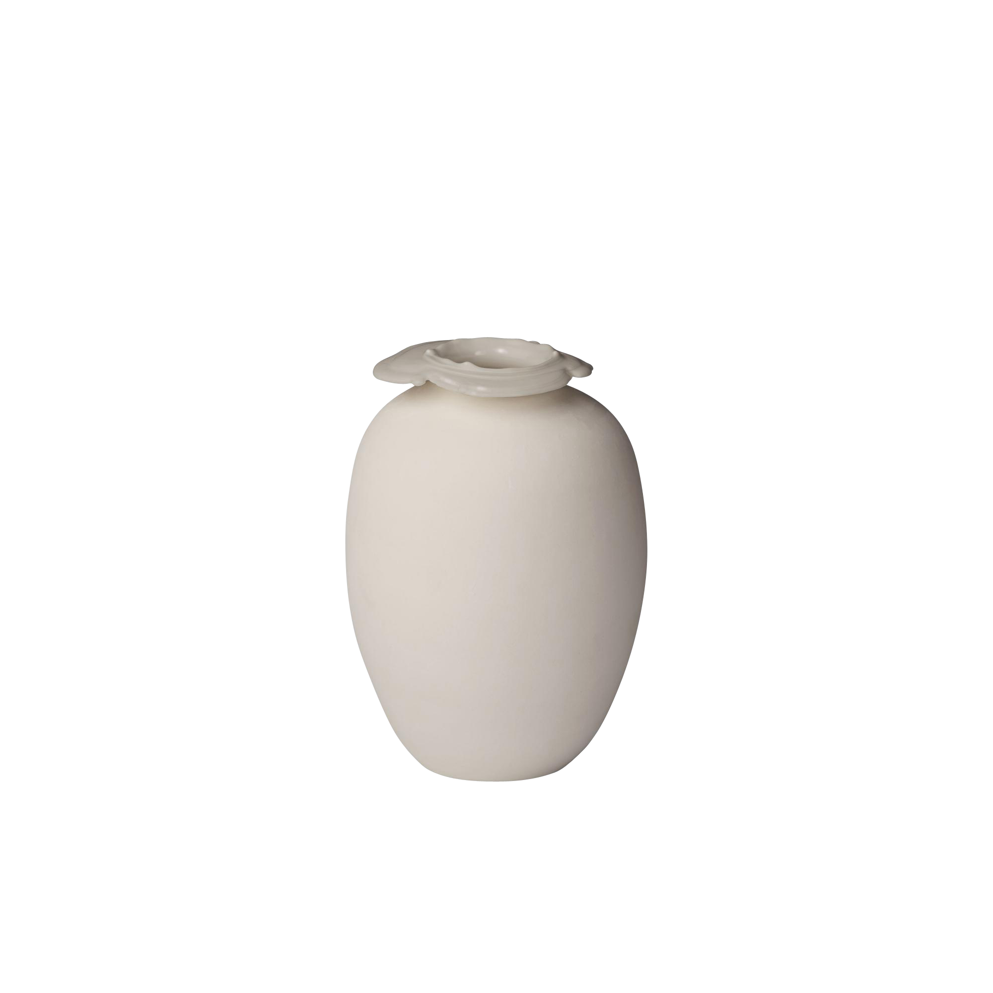 Northern Brim Vase H18 Beige