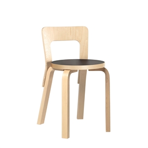 artek 65 Spisebordsstol Birk/Sort Linoleum
