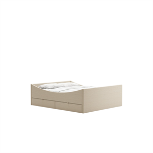 Rye Sleep Curved Sengestel Med 4 Skuffer 150x200 Lys Beige