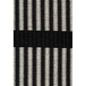 Woodnotes Cut Stripe Gulvtæppe 200x300 Papirgarn/Black Stone