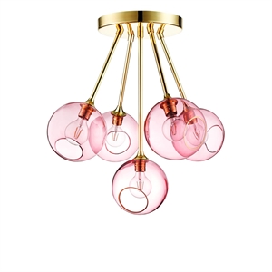 Design by Us Ballroom Molecule Loftlampe Pink/Guld