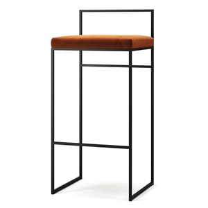 Department Barstol Med Rygstøtte 90 cm Sort/Copper Glow Velour