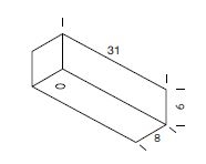 Ilti Luce Driver Med 1 Hul 31x8x6 cm Hvid