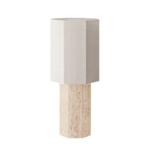 Louise Roe Eight Over Eight Bordlampe Stor Travertin/Jute White
