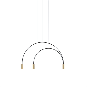 Estiluz Volta 3 Pendel 3000K Sort/Satin Guld