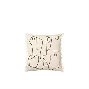 Ferm Living Figure Pude 50x50 cm Off White/Coffee