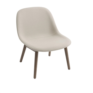 Muuto Fiber Lænestol med Træ Base Polstret Hero 211/Mørk Brun