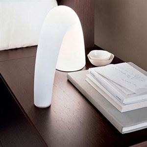 FontanaArte Thor Bordlampe Opal Glas Stor