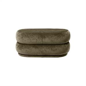 Ferm Living Oval Puf Faded Velvet Forest