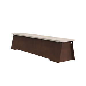 Frama 64 Bænk Corten Steel/Travertin