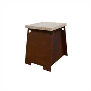 Frama 64 Sidebord Corten Steel/Travertin