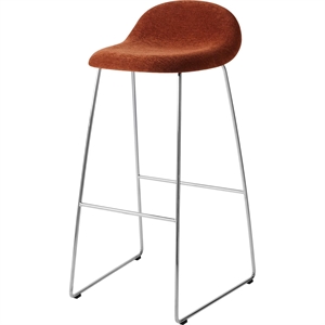 Gubi 3D Barstol H75 Rustfri Stål/Belsuede Special Dedar 133