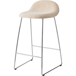 Gubi 3D Barstol H65 Rustfri Stål/Lupo Special Diagonal Bouclé/Dedar 009