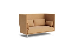 HAY Silhoutte 2-Seater Sofa Linara 142 Cognac/Krom Linara 142 Cognac