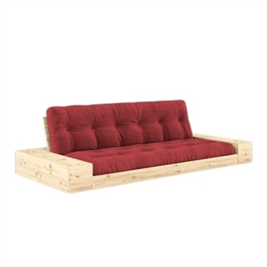 Karup Base Sovesofa Med Sidekasse & 5-Lags Madras Klar/Ruby Red