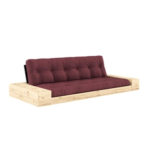 Karup Base Sovesofa Med Sidekasse & 5-Lags Madras Black Night/Bordeaux