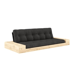 Karup Base Sovesofa Med Sidekasse & 5-Lags Madras Black Night/Mørkegrå