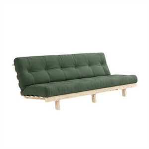 Karup Lean Sovesofa Med Alpha Madras 130x200 Oliven Grøn/Raw