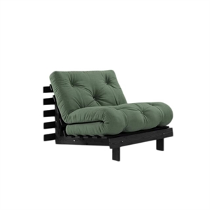 Karup Roots Sovesofa Med Madras 90x200 Black Night/Oliven Grøn