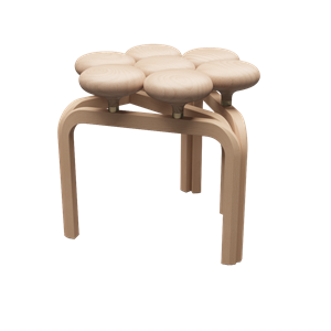 Fritz Hansen Utzon Stool Skammel Bøg/Messing