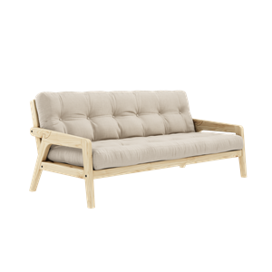 Karup Grab Sovesofa Klarlakeret Fyrretræ/747 Beige