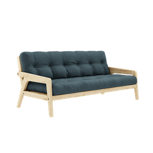 Karup Grab Sovesofa Klarlakeret Fyrretræ/757 Petrol Blue