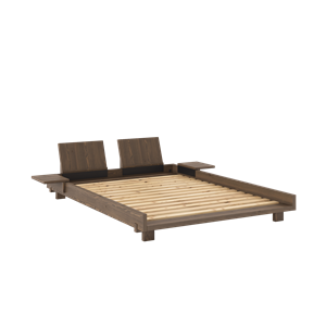 Karup Design Social Sengestel Med 2 stk. Rygstøtte & Sidebord 140x200 Carob Brown