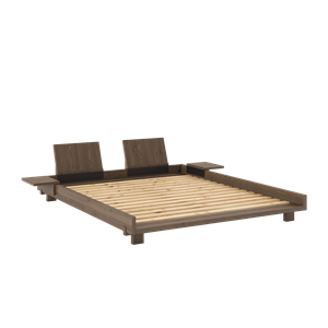 Karup Design Social Sengestel Med 2 stk. Rygstøtte & Sidebord 160x200 Carob Brown