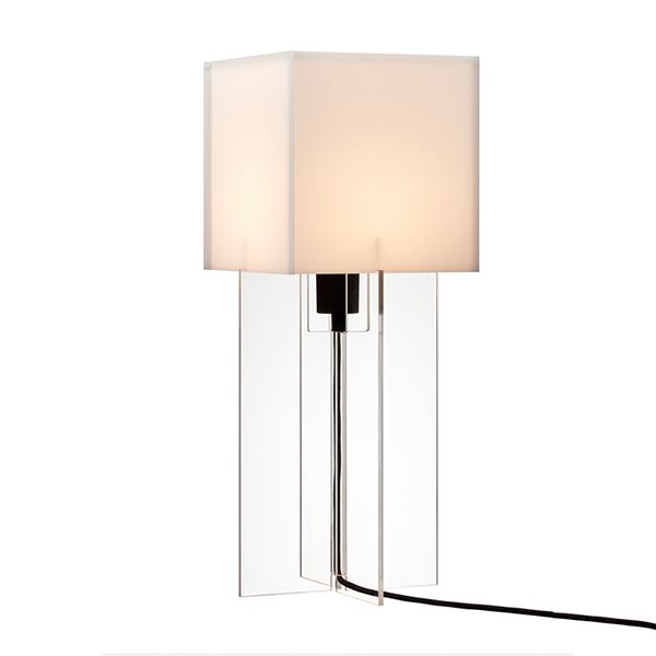 T 500 cross plex bordlampe fra lightyears i klar akryl køb den her! Akryl bordlampe