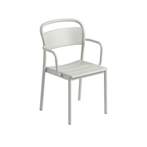 Muuto Linear Steel Spisebordsstol med Armlæn Grå